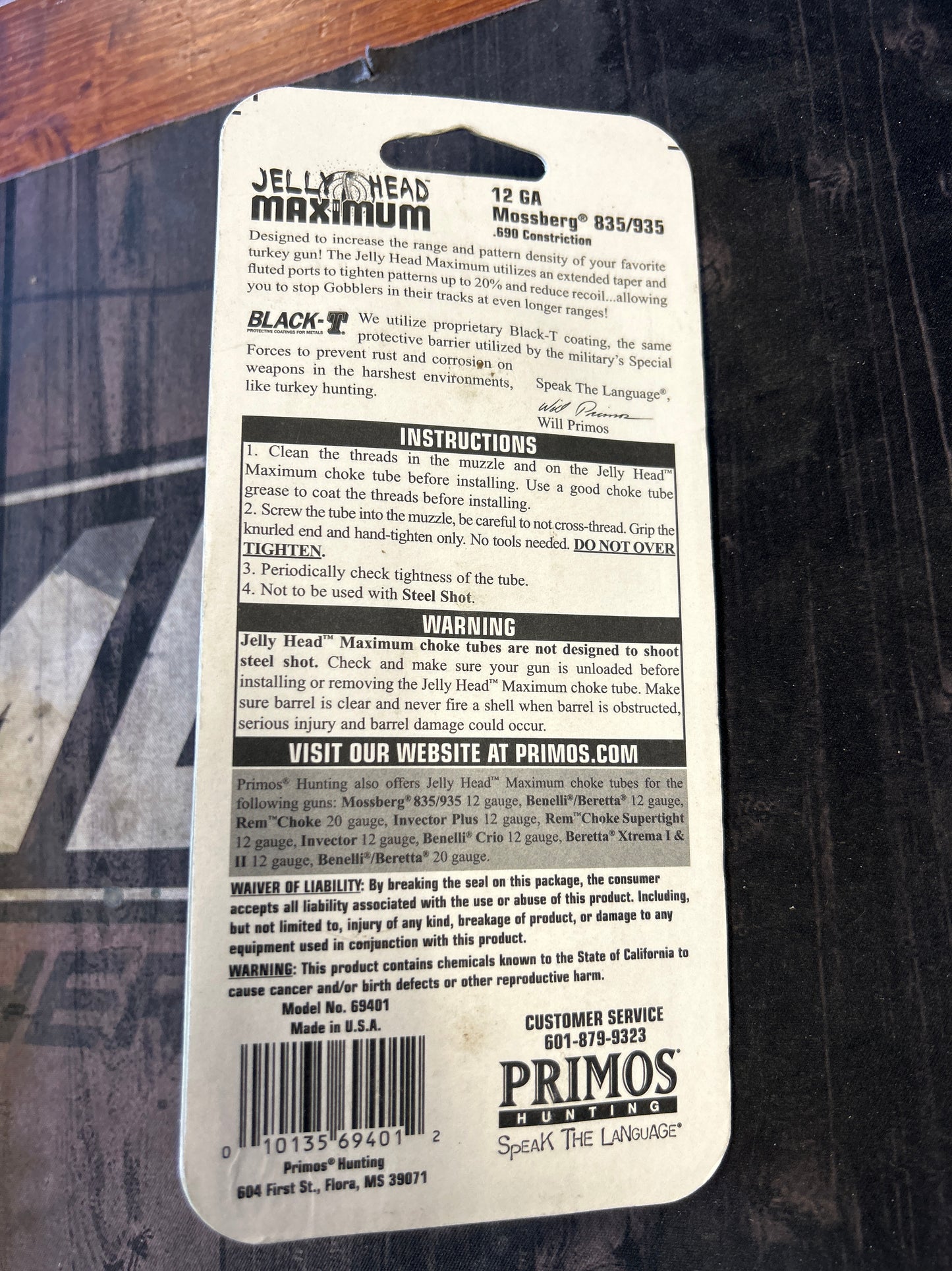 Primos MAXIMUM MOSSBERG 12 GUAGE, 835/935 .690