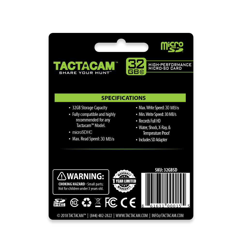 Tactacam 32 GB Full Size SD card