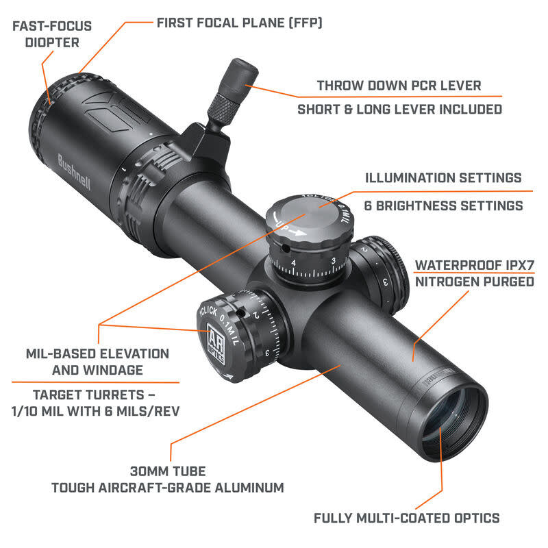 Bushnell 1-4x24 AR Optics Riflescope Illuminated FFP