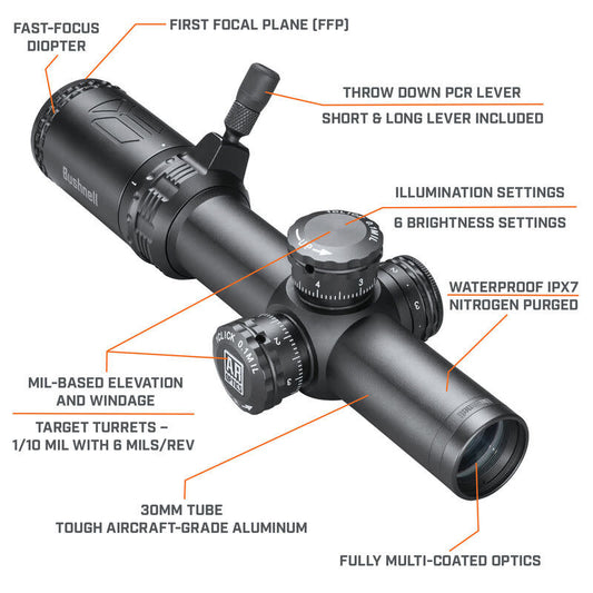 Bushnell 1-4x24 AR Optics Riflescope Illuminated FFP