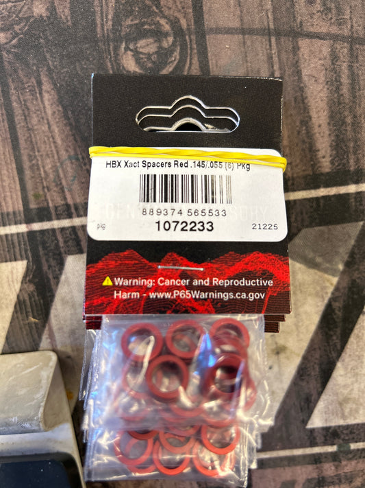 Hoyt Archery Xact Spacers Red .145/0.55 6 pack