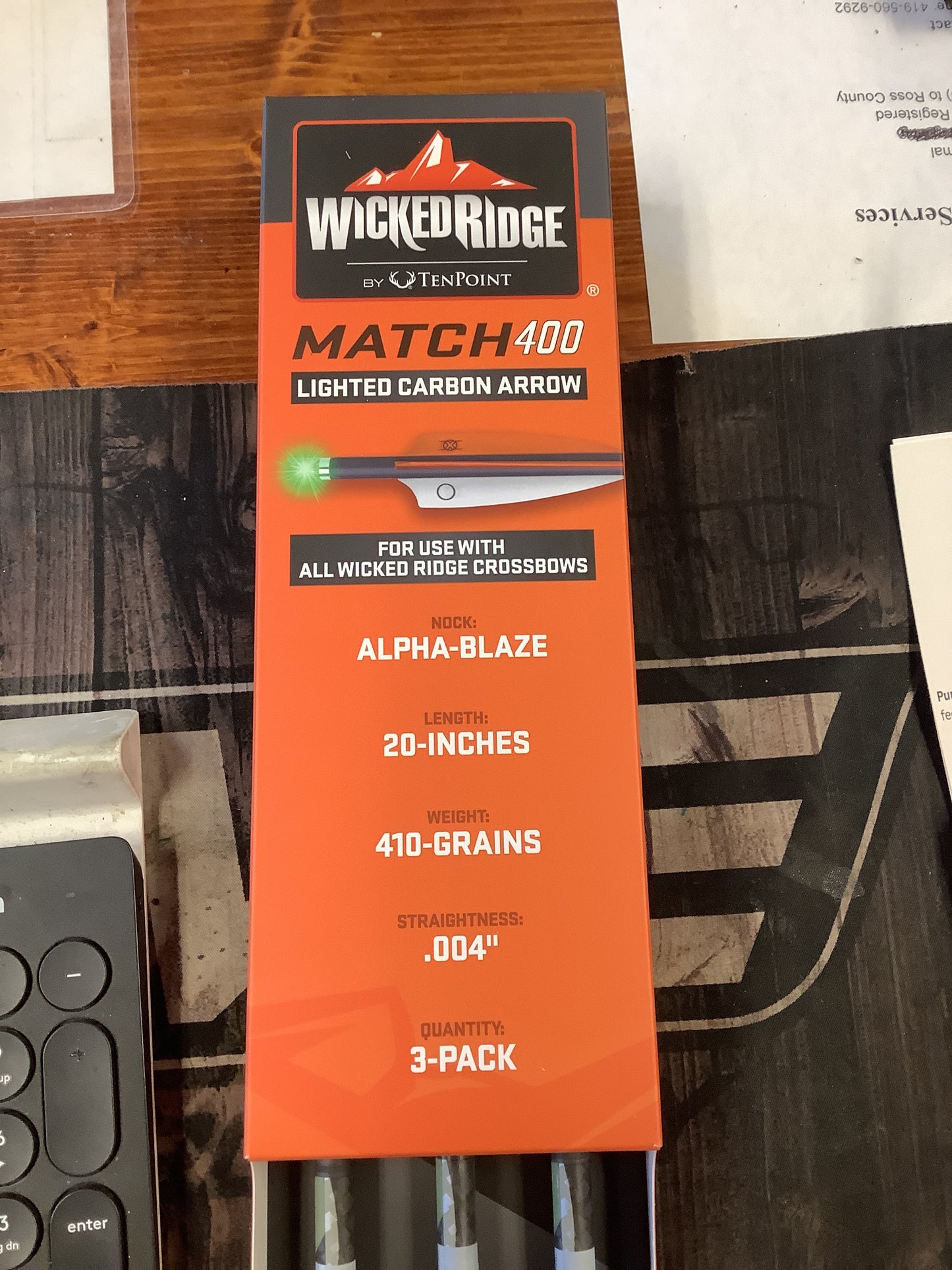 Wicked Ridge Match 400, 20 Inches, 410 Grain, Alpha Blaze 3 pack
