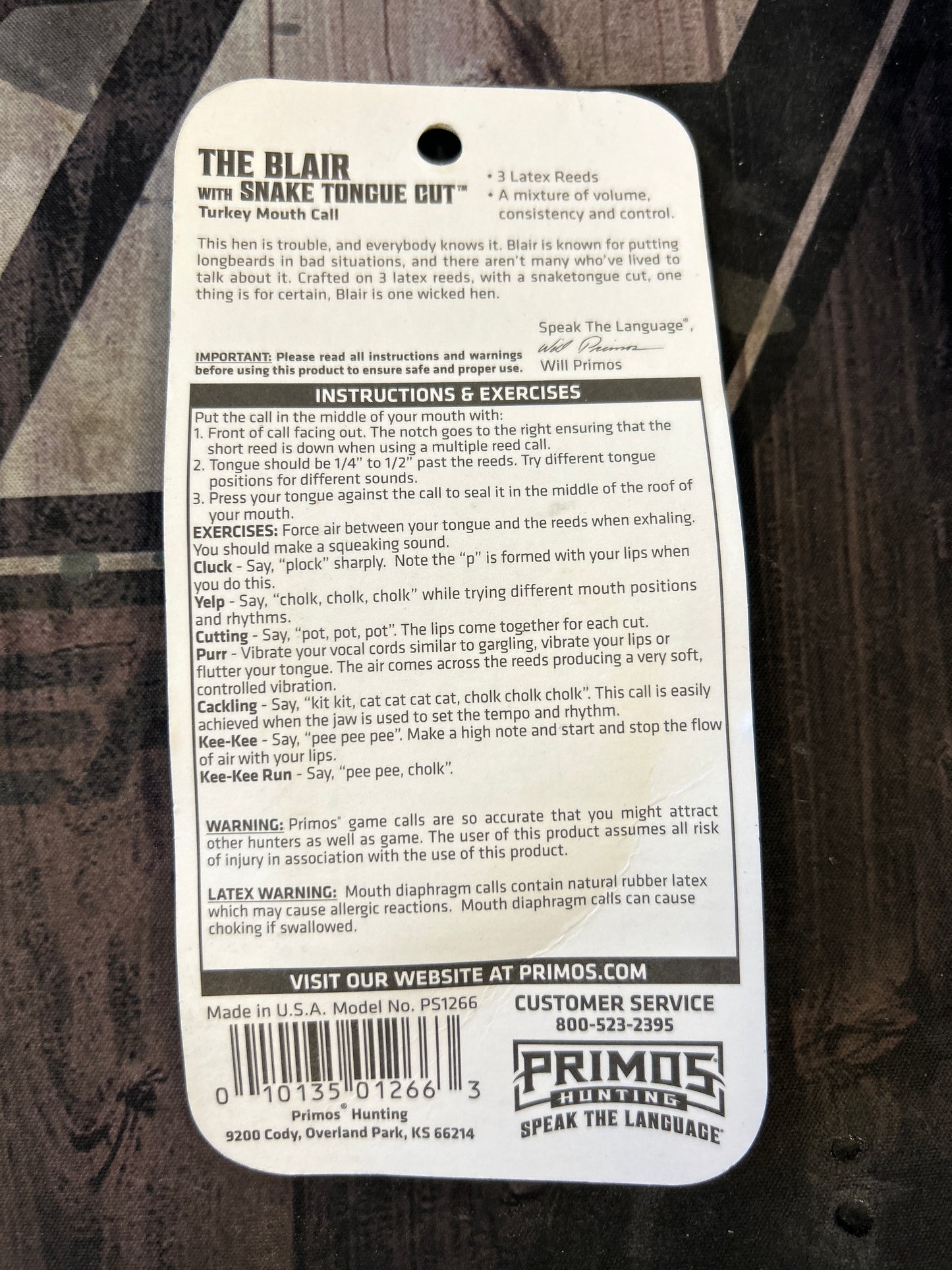 Primos The Blair - Hen House Series Turkey Mouth Call