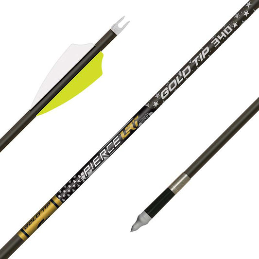 Gold Tip Pierce LRT Arrow Shaft- 2.25" 4 Fletch 6-pack