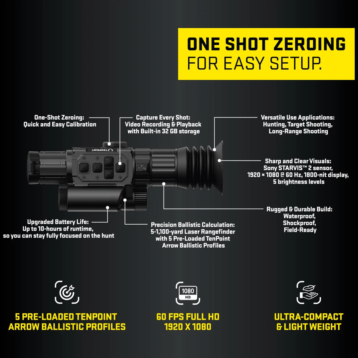 TenPoint Vision HD Digital Rangefinding Scope with Recording Capability Scope