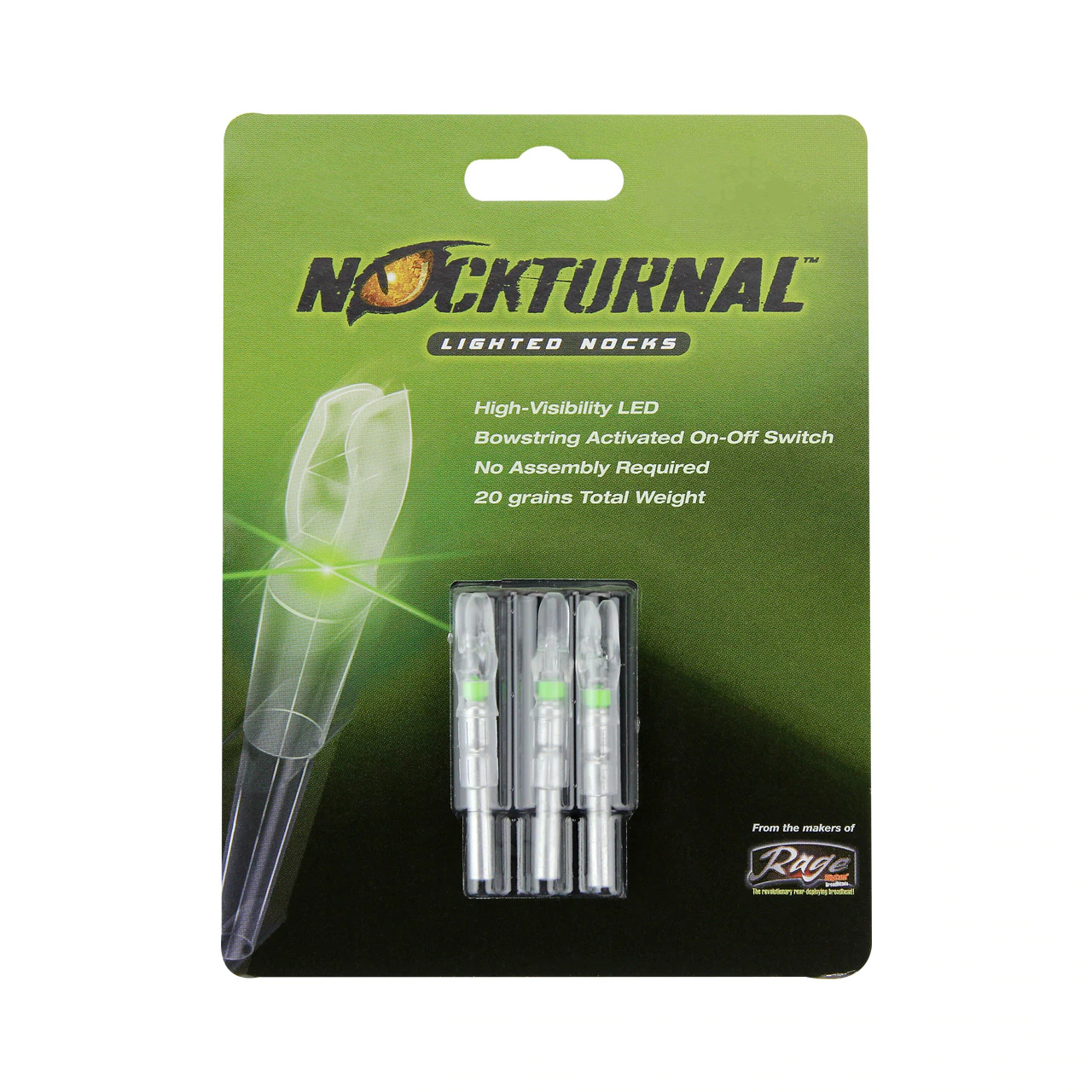 Nockturnal  Lighted X - Nock - Green (.204)