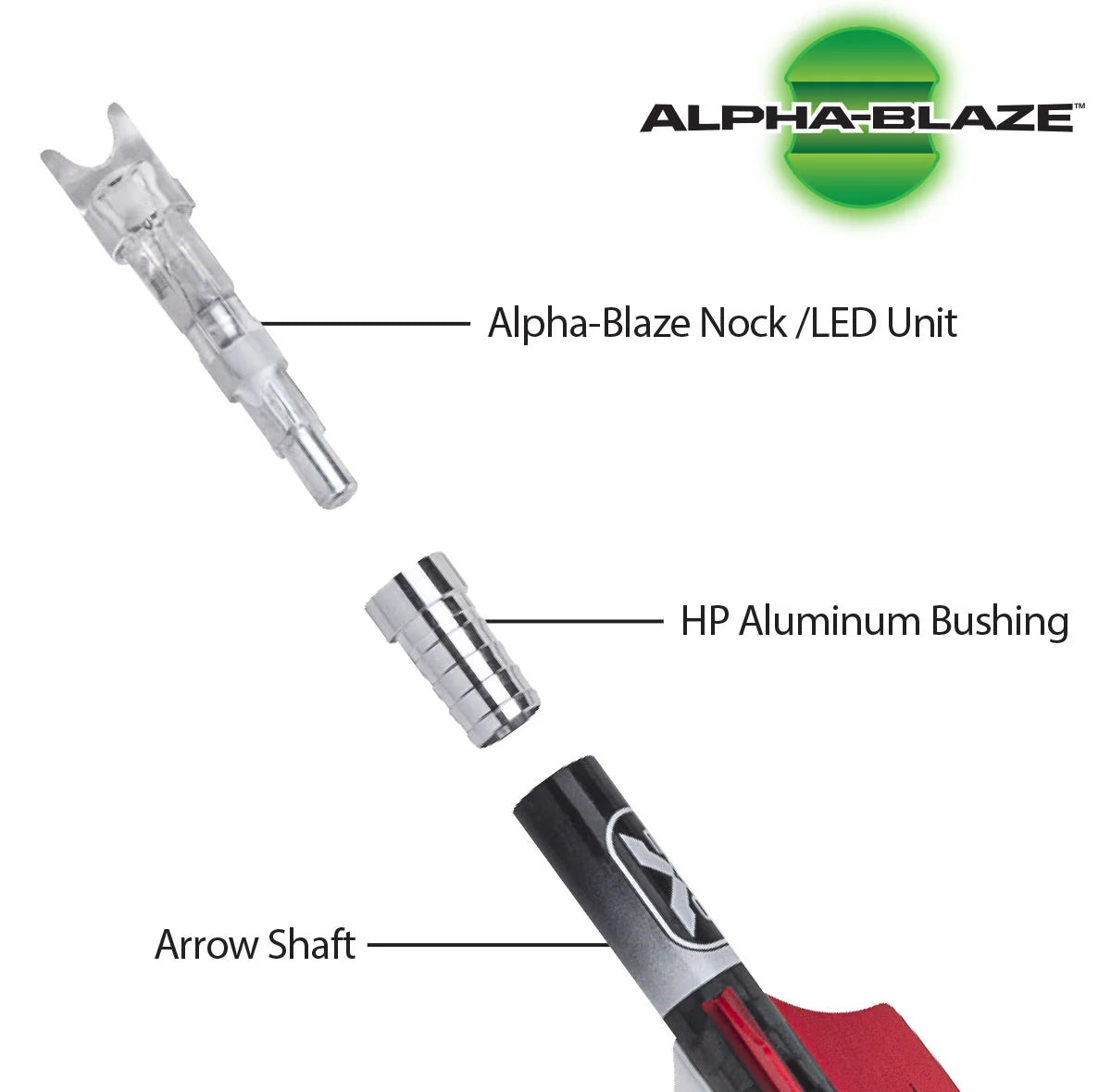 TenPoint 16-inch EVO-X Alpha-Blaze Lighted CenterPunch16 Premium Carbon Crossbow Arrows (3-pack)