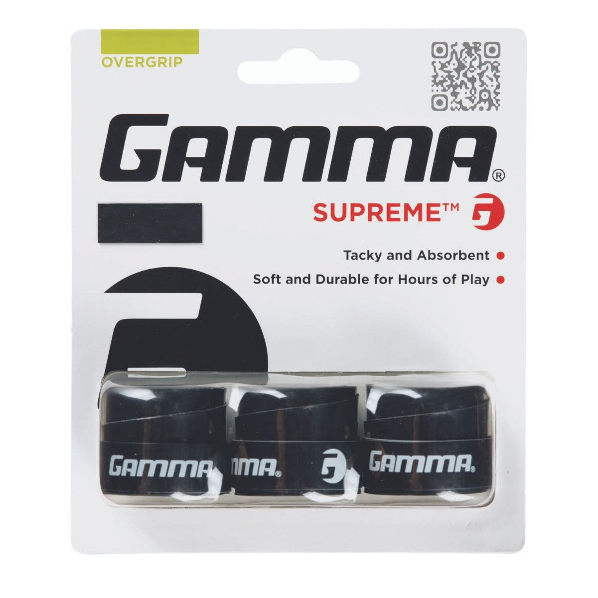 Gamma Supreme Grip Tape - Black - 3 Pack