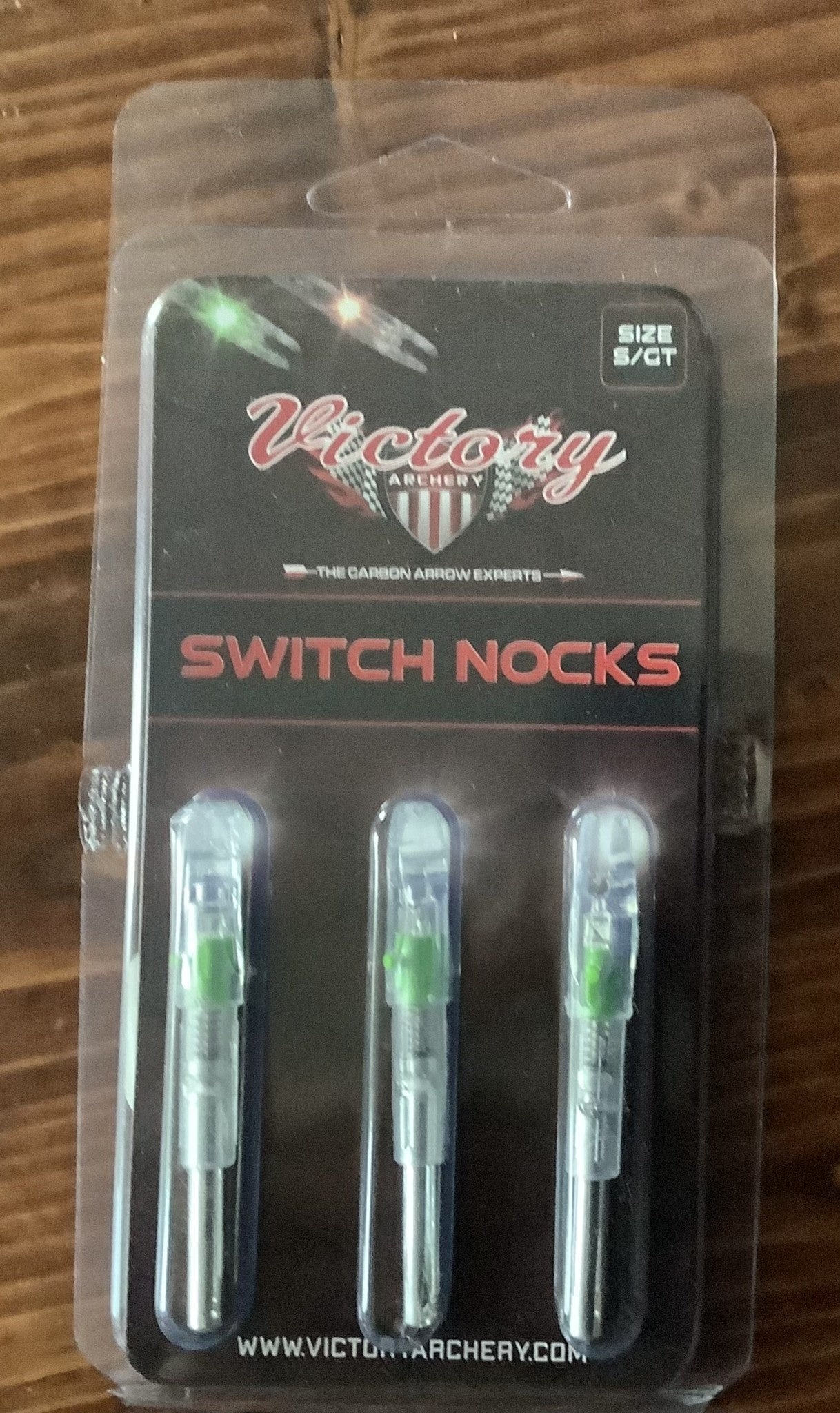 Victory Switch Lighted Nock - 3 Pack - Green (S/GT)